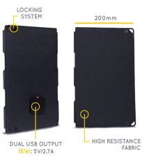 Přenosný solární panel 18 W Fusion Flex YATE černá                       